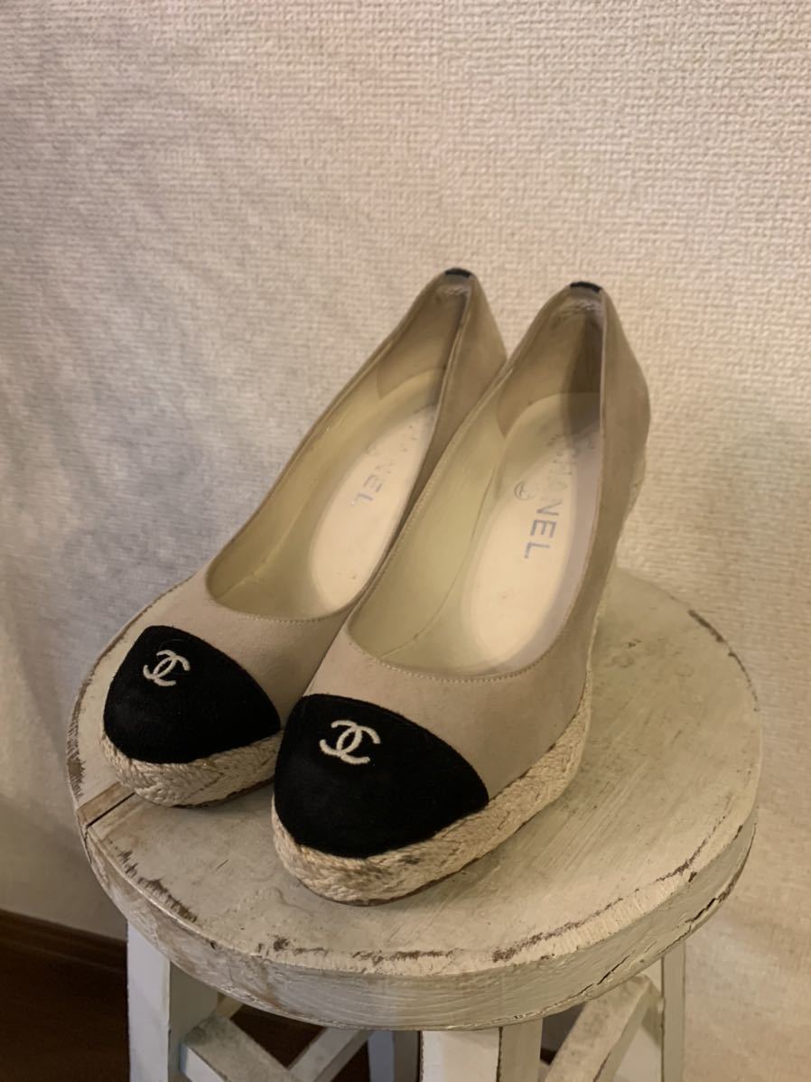 半額販売中 CHANEL ◇ シャネル ウエッジソール ウッド サンダル 23