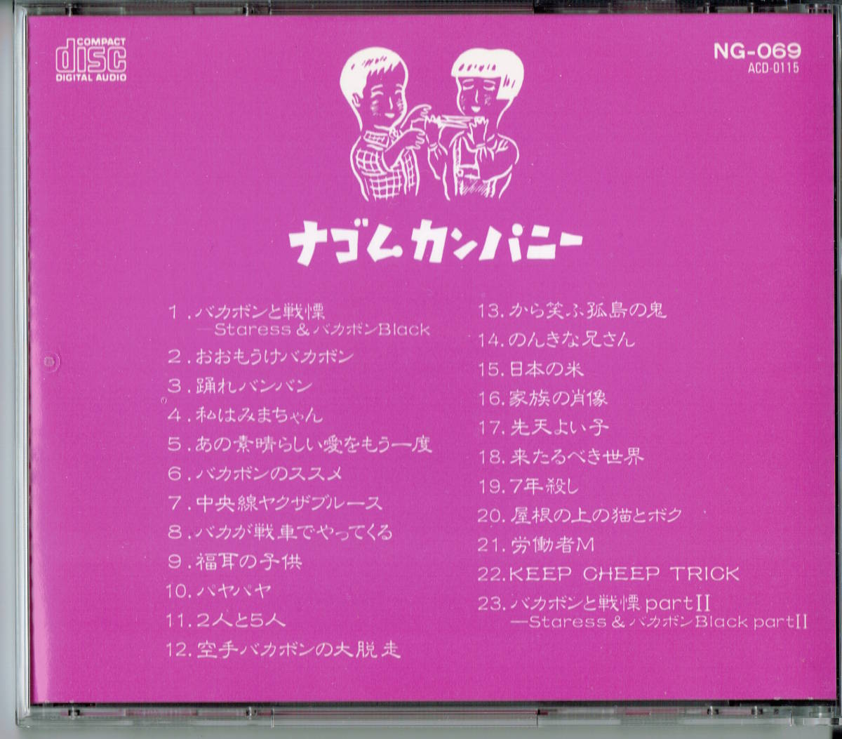 ★廃盤CD「空手バカボン ベスト」ナゴム/ケラ 有頂天/大槻ケンヂ 筋肉少女帯/内田雄一郎 ※「来るべき世界」収録！