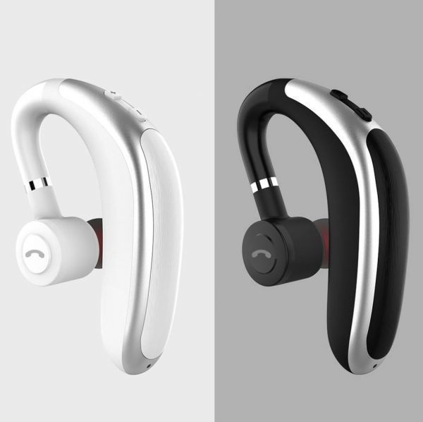 Bluetooth 5.0 ワイヤレス イヤホン ヘッドセット 生活 防水 片耳 ハンズフリー 両耳対応 高音質 耳掛け 耳かけ 軽量 送料無料 白 ホワイト_ブラックも出品ございます
