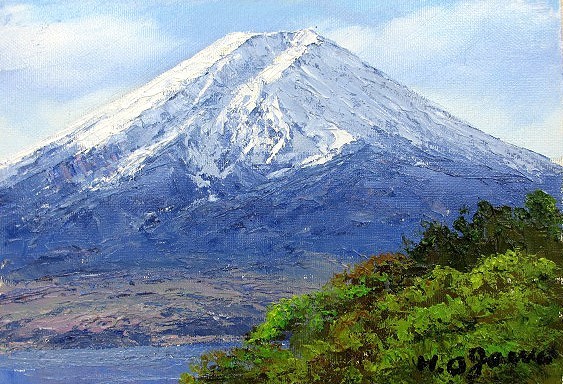 油彩画 洋画 (油絵額縁付きで納品対応可) F20号 「富士山」 小川 久雄