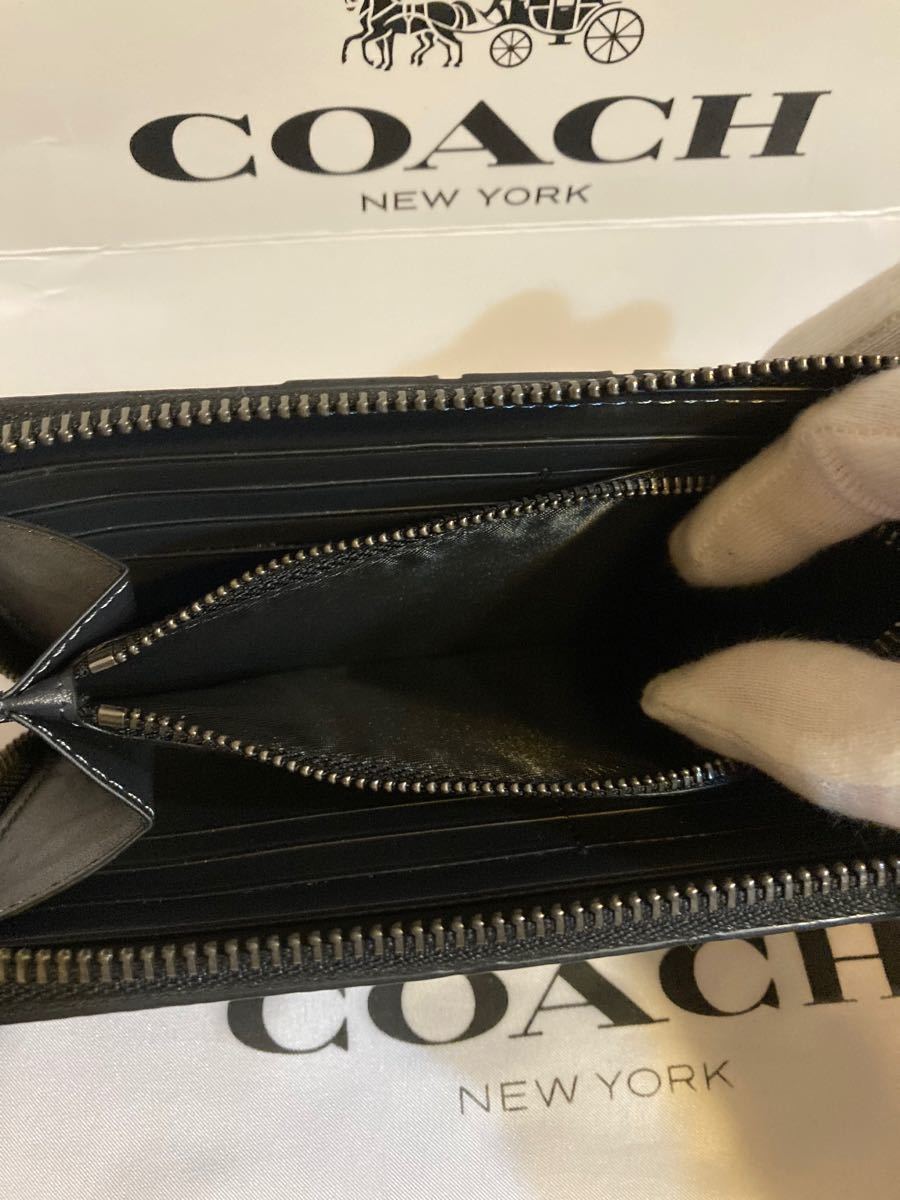 日本限定 COACH コーチ 箱付き ストラップ付き 長財布 シグネチャー