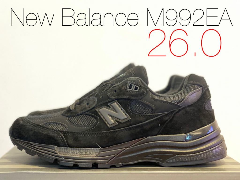 【美品】 トリプルブラック！New Balance M992EA 26.0ニューバランス MADE IN USA 993 550 2002 26.0cm