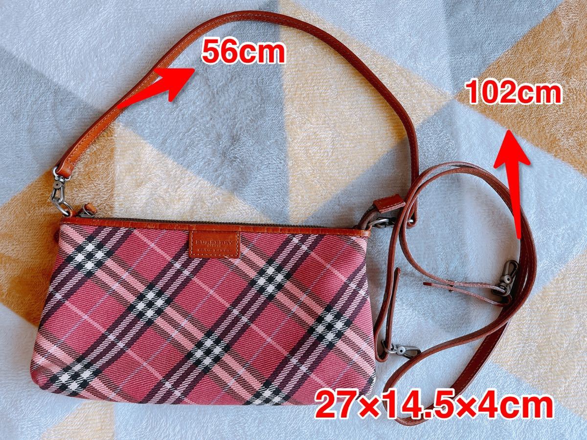 希少 黒入荷!バッグBURBERRY バーバリーブルーレーベル 人気モデル チェック柄 ピンク2WAY