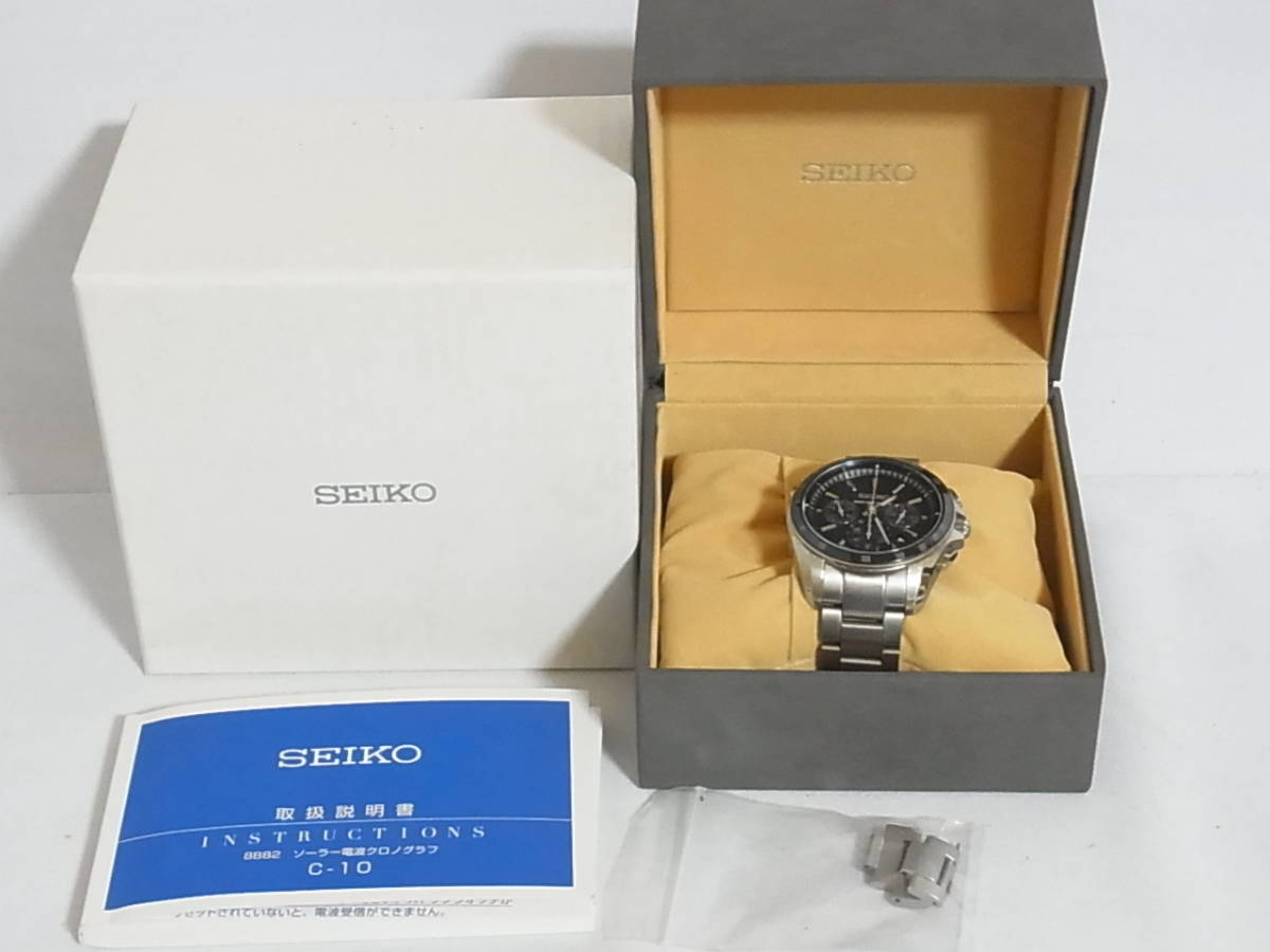 ★決算特価商品★SEIKO 8B82 ソーラー電波クロノグラフ C-10