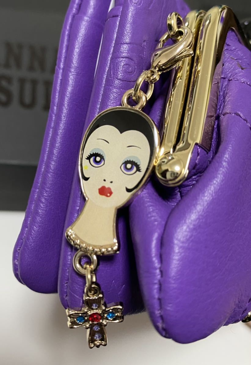 アナスイANNA SUI ドール 外口金二つ折り財布 パープル 新品