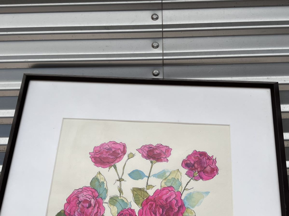 * watercolor painting rose 2008 year 6 month yoshiko work *A-2592
