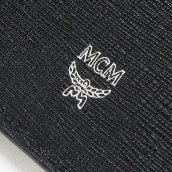 新品 未使用 MCM エムシーエム レザー メンズ 二つ折り財布 札入れ 黒
