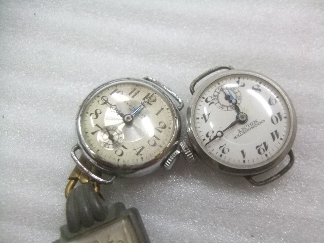 アンティーク クロノメータースモセコなど手巻腕時計3個ジャンク品　J821_画像3