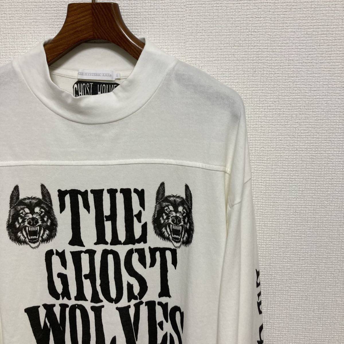 青山限定◆ヒステリックグラマー THE GHOST WOLVES◆ロングTシャツ L 白 ホワイト THEE HYSTERIC XXX 定価16000円 HYS 18ss コラボ ロンT_画像5