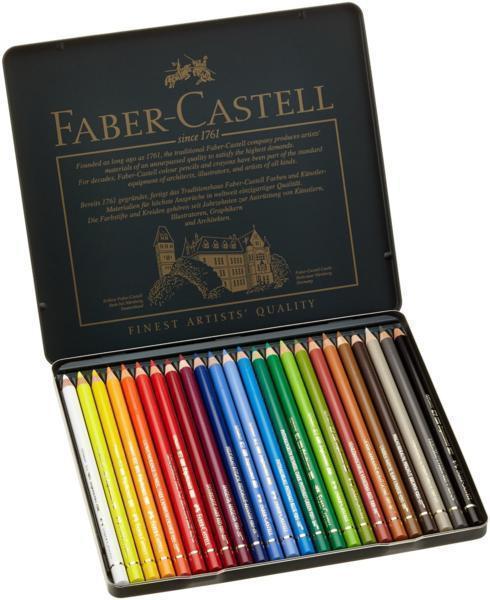  бесплатная доставка цветные карандаши маслянистость Faber-Castell 24 цвет ( жестяная банка входить ) поли черный Moss 110024