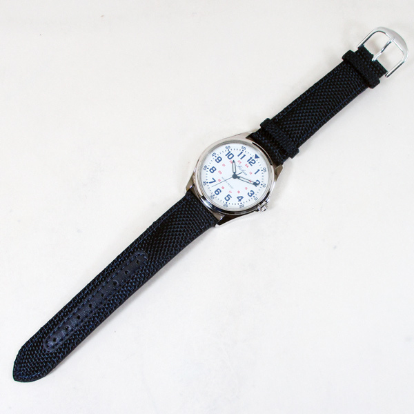 送料無料 シチズン ファルコン 腕時計 日本製ムーブメント ナイロン/革ベルト ネイビー/白 QB38-314 メンズ 紳士_画像2