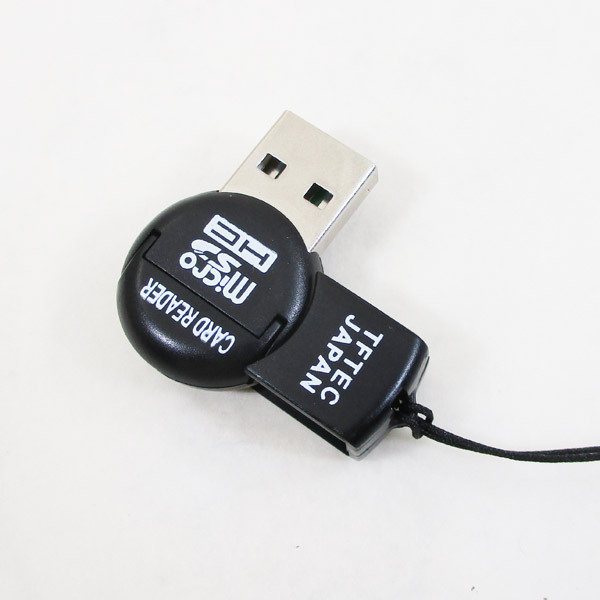 送料無料 マイクロSDカードリーダー/microSDHCカードリーダー回転式 TFUSB2/2 変換名人/9736　お色お任せ発送