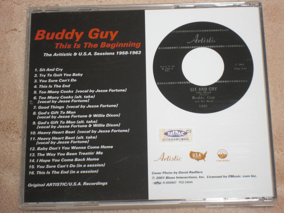 日本盤CD 　Buddy Guy ー This Is The Beginning (The Artistic & U.S.A. Sessions 1958-1963)（P-Vine Records ー PCD-24044）　K blues_画像2