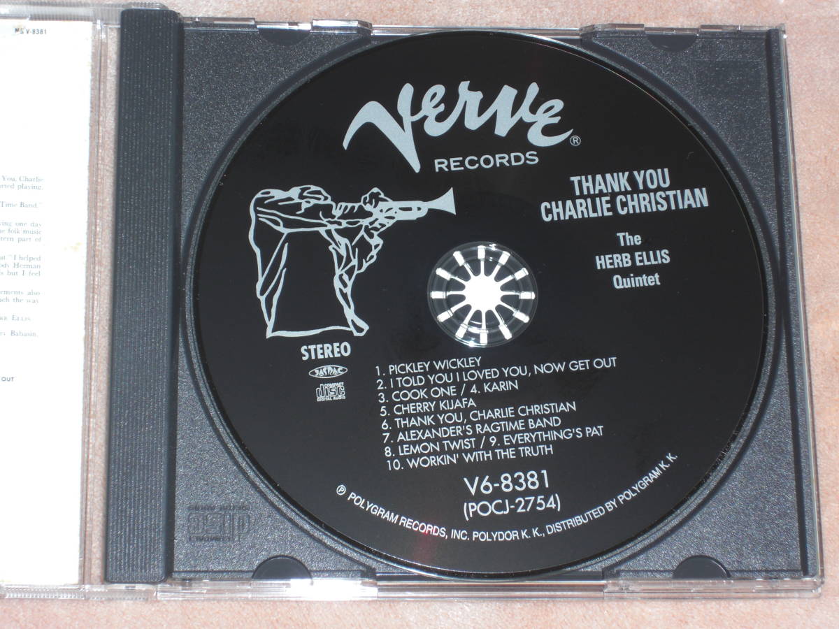 日本盤CD The Herb Ellis Quintet ー Thank You, Charlie Christian 　（Verve Records ー POCJ-2754）　M Jazz_画像4