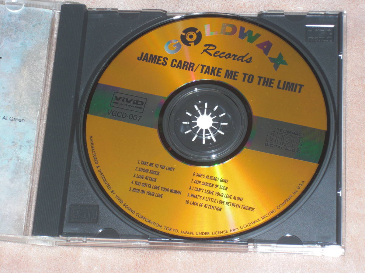 日本盤CD　James Carr ー Take Me To The Limit 　（Vivid Sound VGCD 007）　O soul_画像4