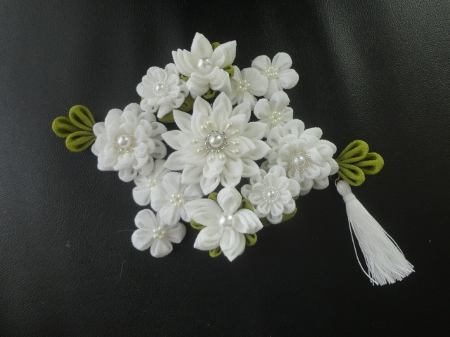 *otowa* flower ornamental hairpin * barrette * white * pure-white * large wheel * white * type * go in .* go in .*..*. industry * Japanese clothes * knob skill * one Point *RW060