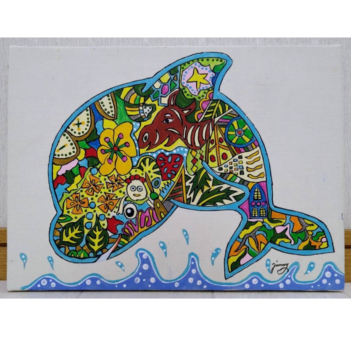 希少 絵画 ジミー大西【海】肉筆保証 イルカ アクリル|Yahoo 希少 絵画 ジミー大西【海】肉筆保証 イルカ アクリル|Yahoo