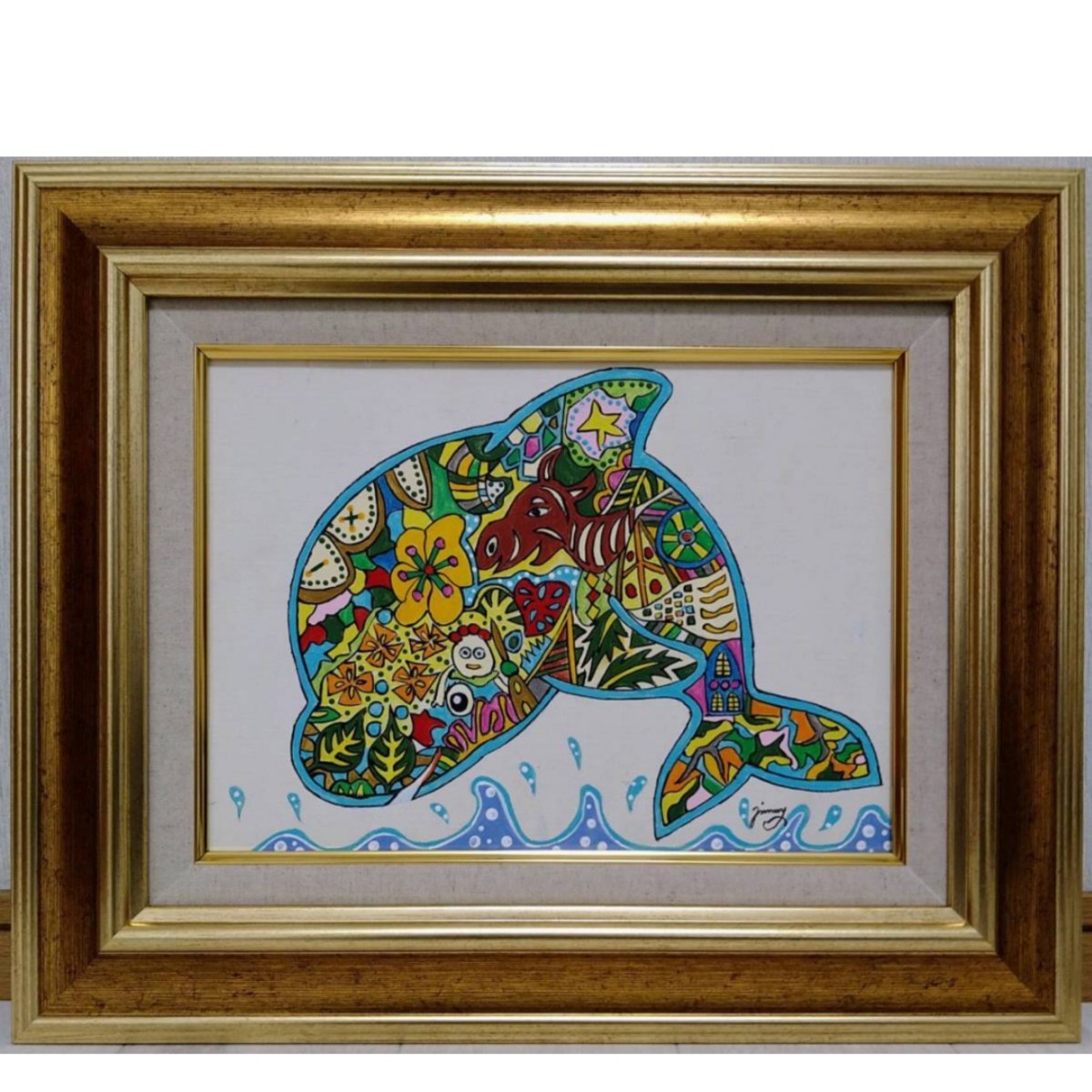 希少 絵画 ジミー大西【海】肉筆保証 イルカ アクリル|Yahoo 希少 絵画 ジミー大西【海】肉筆保証 イルカ アクリル|Yahoo
