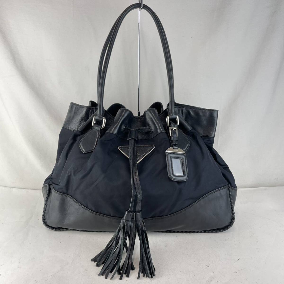 PRADA プラダ トートバッグ ショルダートート レザー ナイロン ロゴ