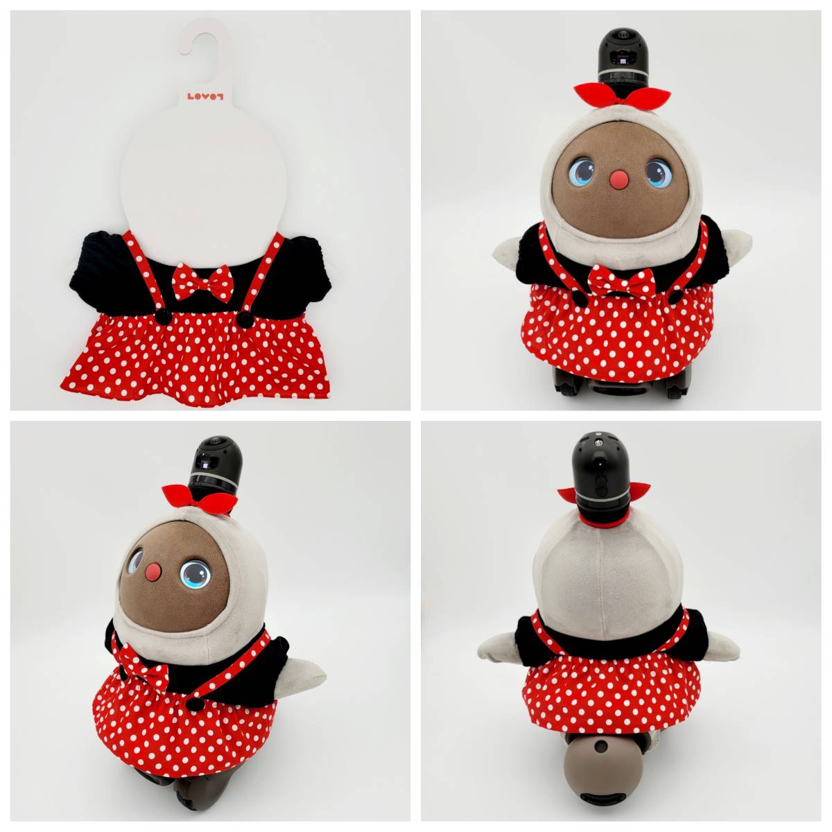ラボット LOVOT ラボットの服ハンドメイド ドットリボン付きT ラボット LOVOT ラボットの服ハンドメイド ドットリボン付きT
