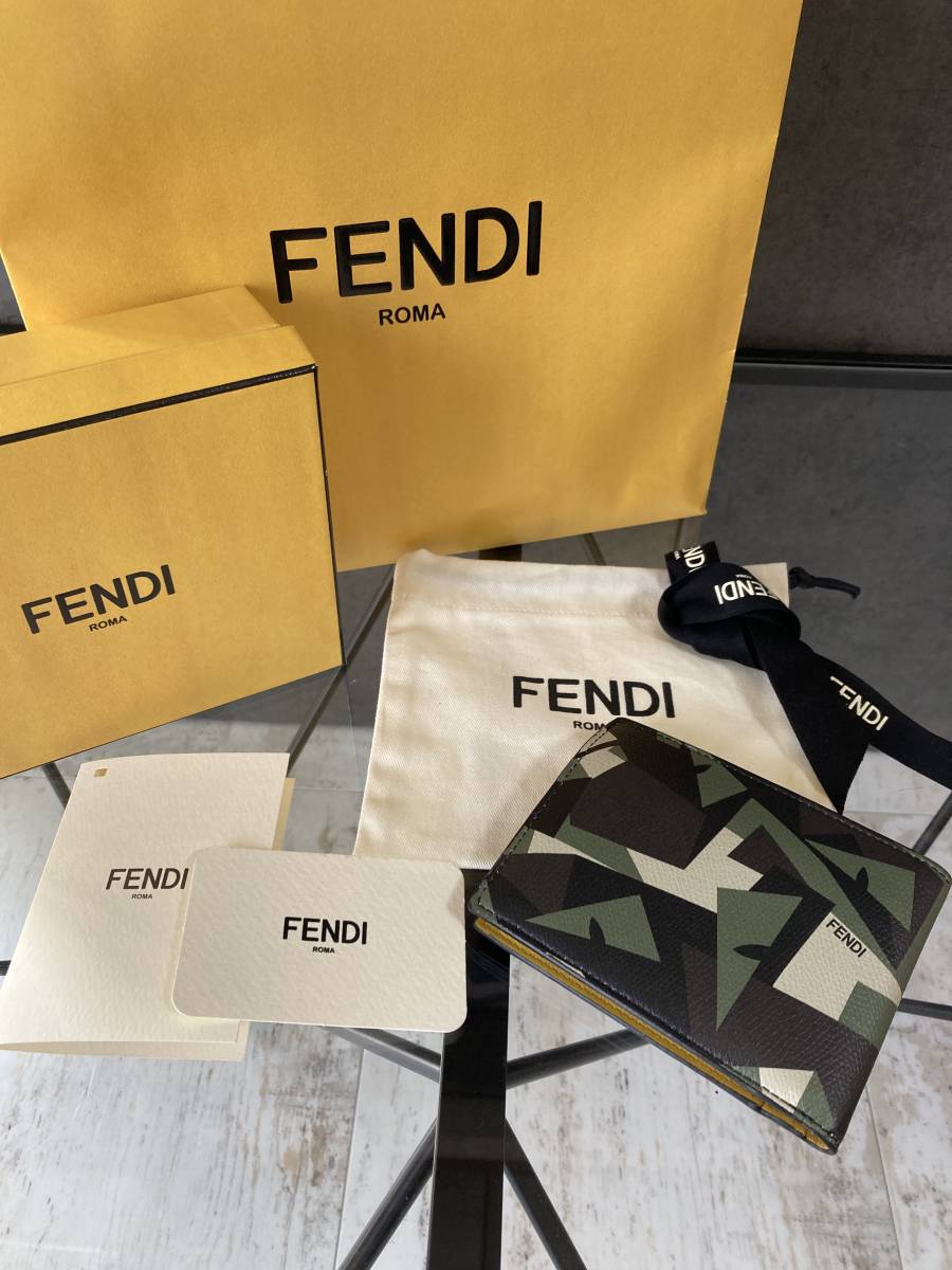 1円スタート 【美品・未使用】FENDI フェンディ 本物 財布 二つ折り