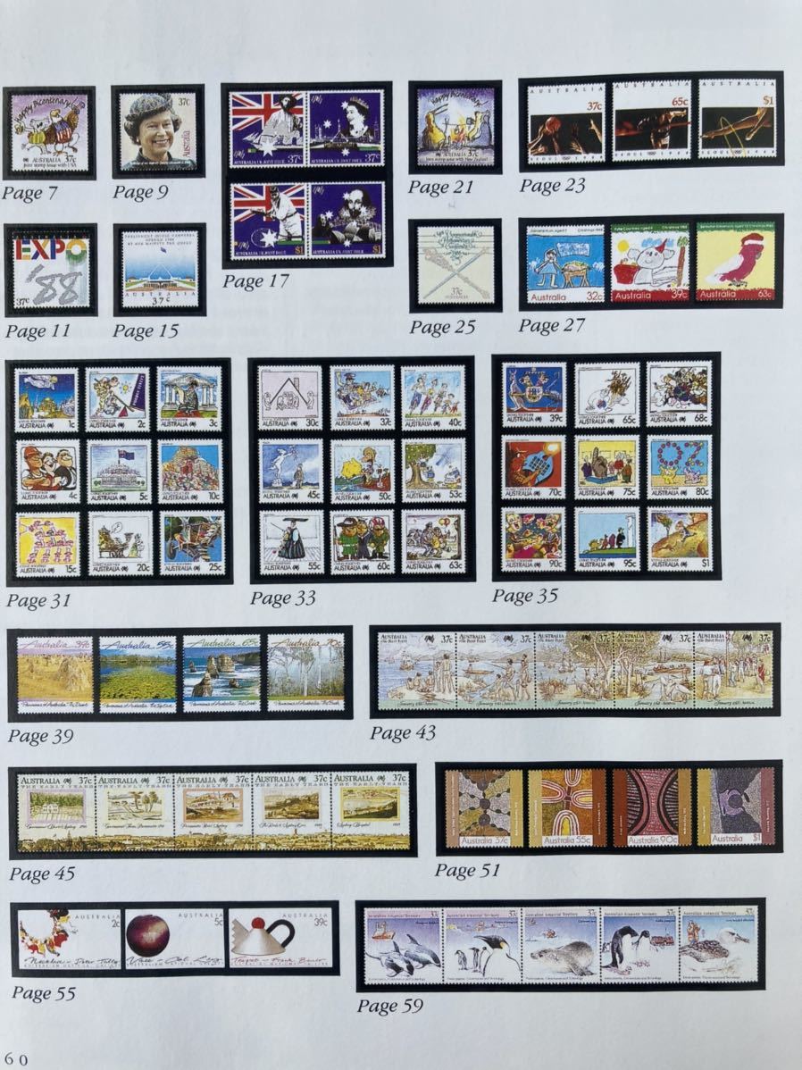 オーストラリア 未使用切手(約$165)含む 記念切手コレクションブック 1986-1990の画像6