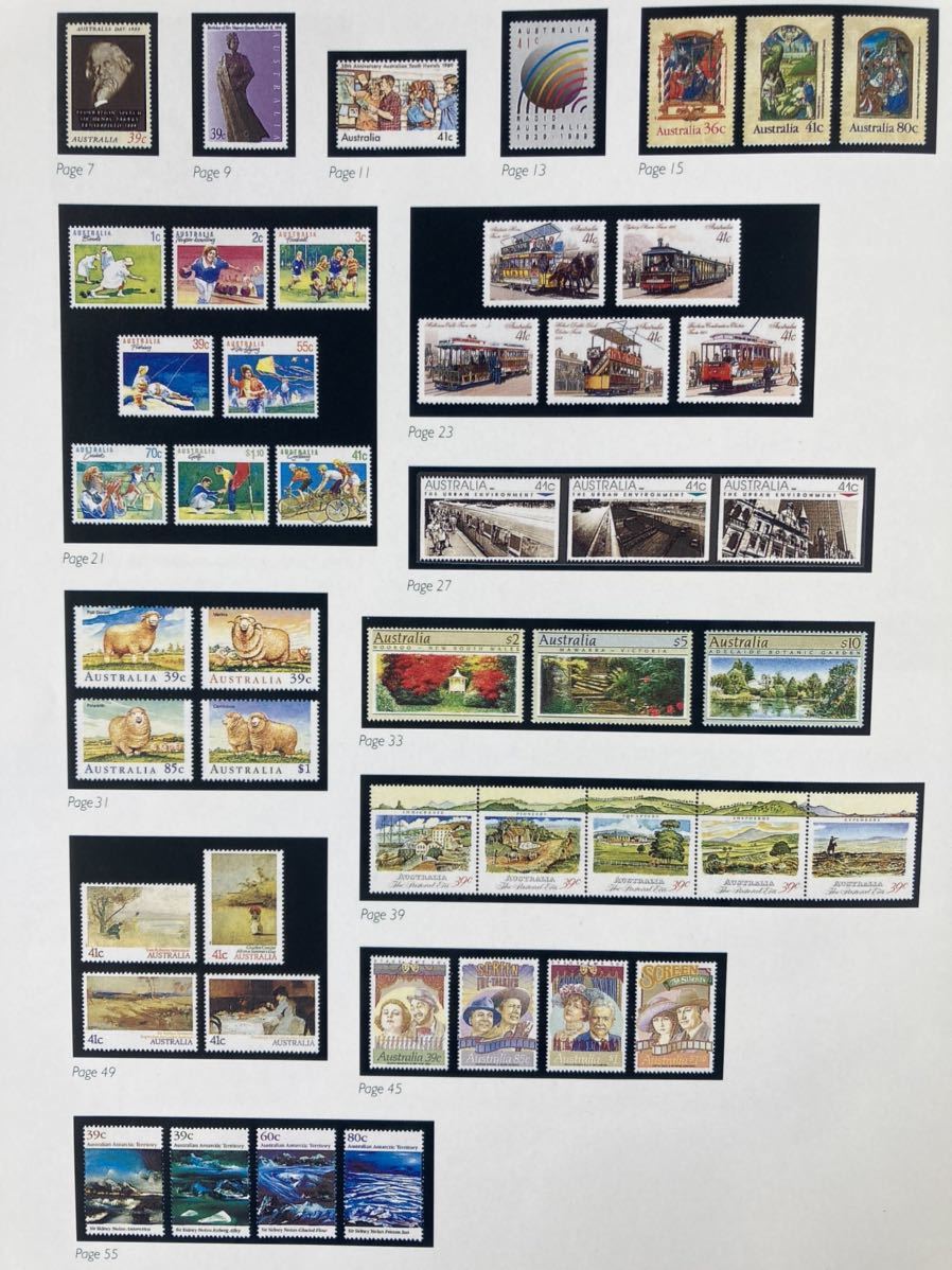 オーストラリア 未使用切手(約$165)含む 記念切手コレクションブック 1986-1990の画像7