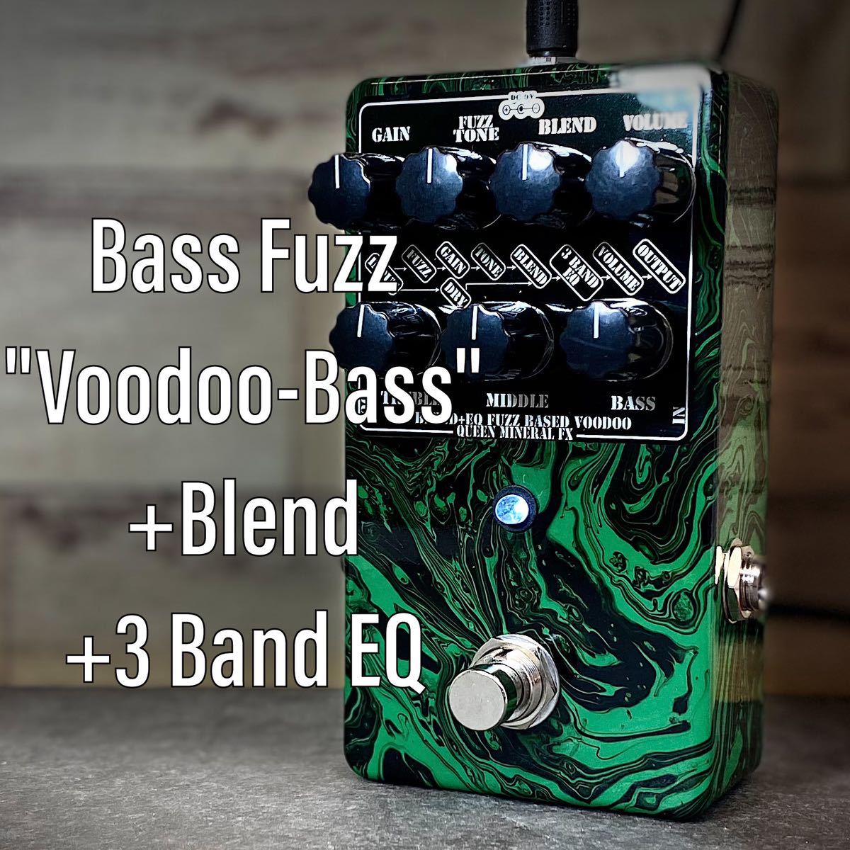 Bass Fuzz Preamp based ROGER MAYER Voodoo-Bass + Blend + 3 Band EQ 【ハンドメイド】【プリアンプ】