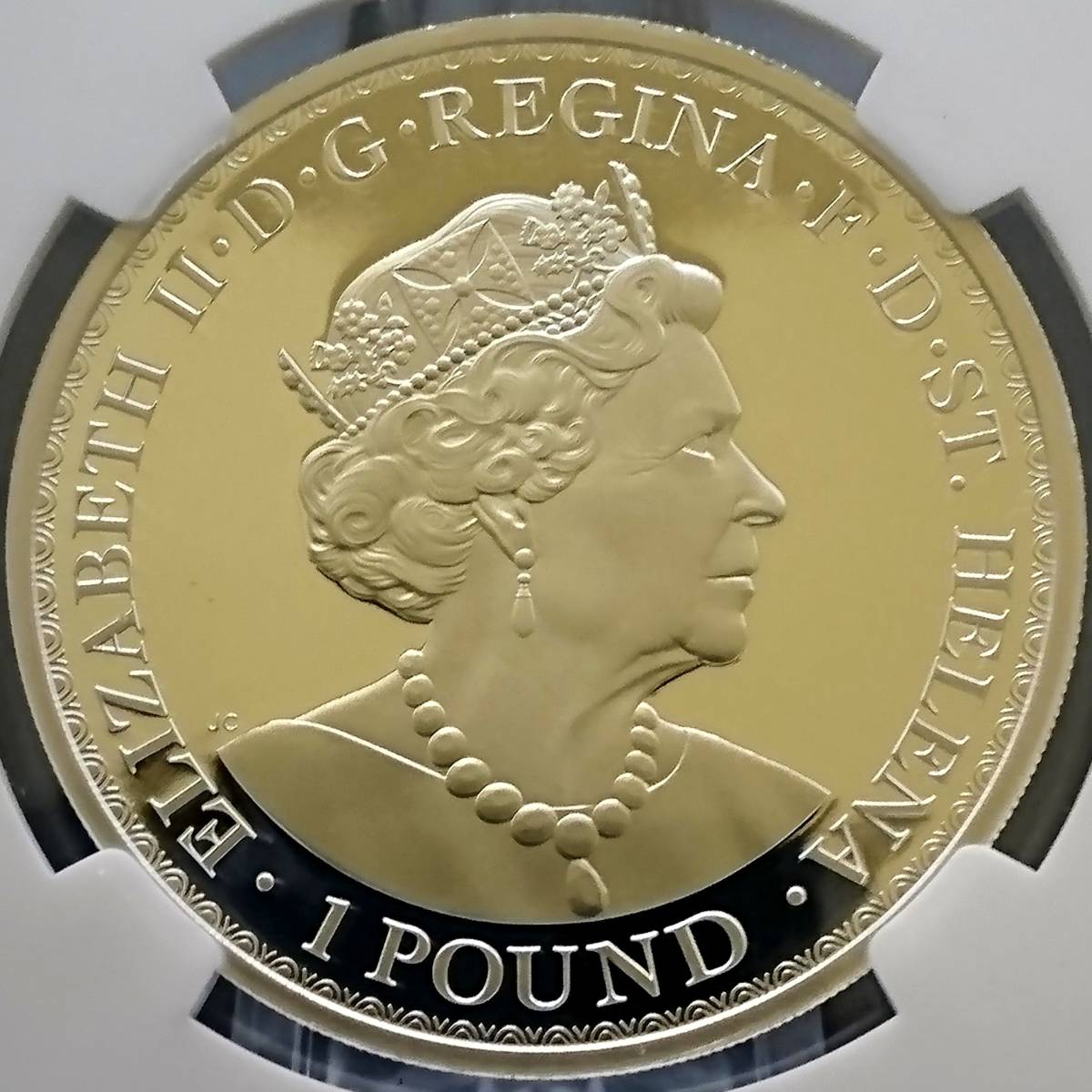 【1円スタート！70鑑定23枚のみ】2021年 英領セントヘレナ ウナとライオン Gilt 1ポンド プルーフ銀貨 NGC PF70UC COA＆BOX付_画像6