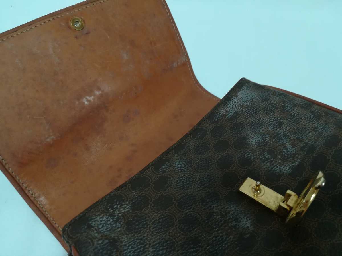 CELINE セリーヌ ショルダーバッグ マカダム柄 トリオンフ PVC レザー