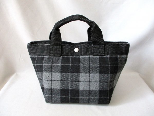 [O335]ROOTOTE/ Roo tote bag * wool series tote bag .. pattern side fastener pocket W36cm