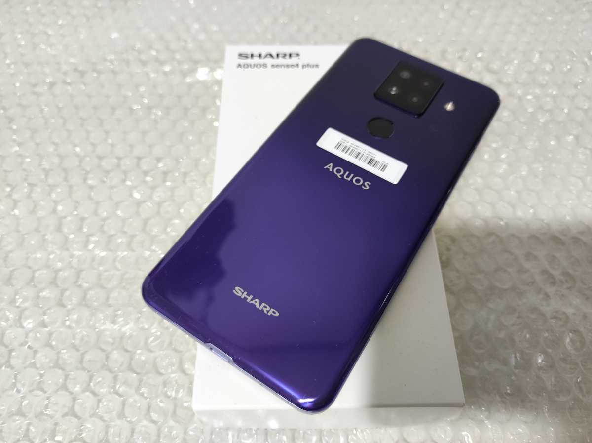 新品同様 交換品 AQUOS sense4 plus SIMフリー SH-M16 パープル