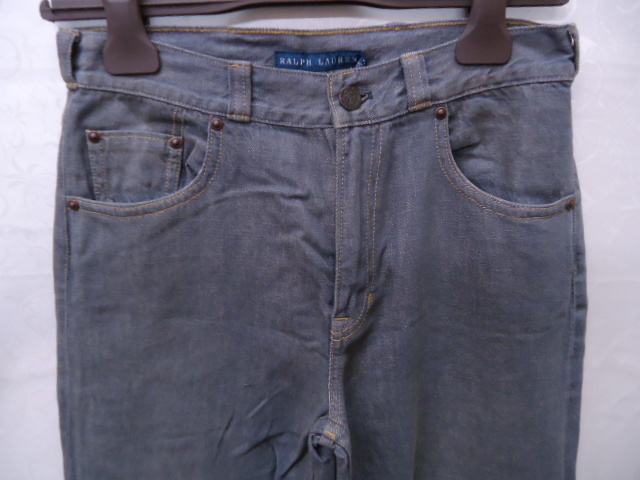 [KCM]sta-45* unused goods *[RALPH LAUREN/ Ralph Lauren ] lady's Denim flare pants size 27 gray series 