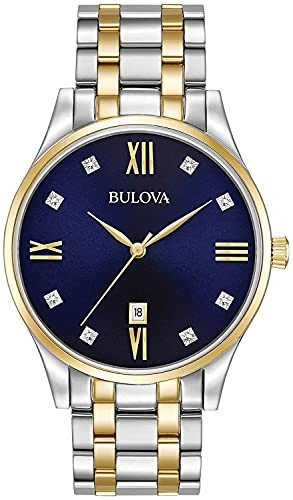 Bulova Men's Stainless Steel Analog-Quartz Watch with Stainless-Steel Strap, Two Tone, 0.79 (Model: 98D130)