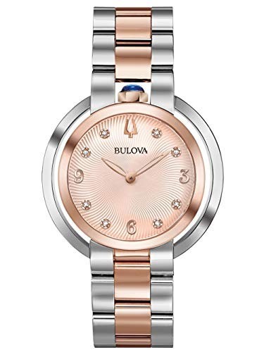 ブローバ Bulova Rubaiyat Quartz Ladies Watch, Stainless Steel Diamond , Two-Tone (Model: 98P174)