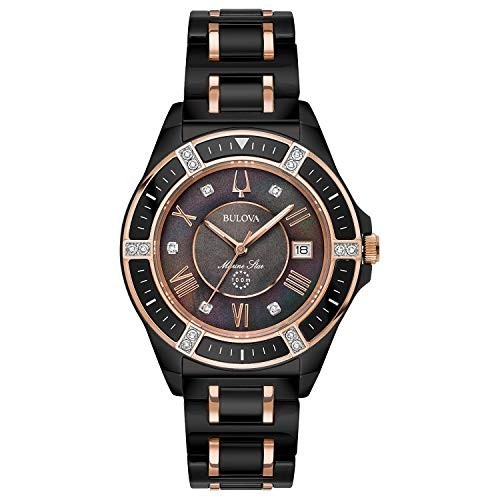 トップ Bulova Marine 98R242) (Model: Black , Diamond Ceramic