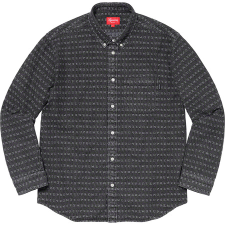 極美 20SS Supreme Jacquard Logos Denim Shirt Mサイズ ジャカード ロゴ デニム シャツ Black ブラック ジャガード_参考写真