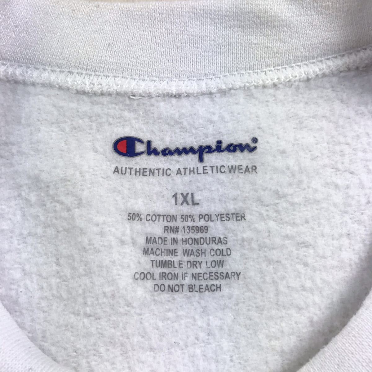 champion チャンピオン スウェットトレーナー 1XL ホワイト ビッグサイズ ビッグロゴ_画像8