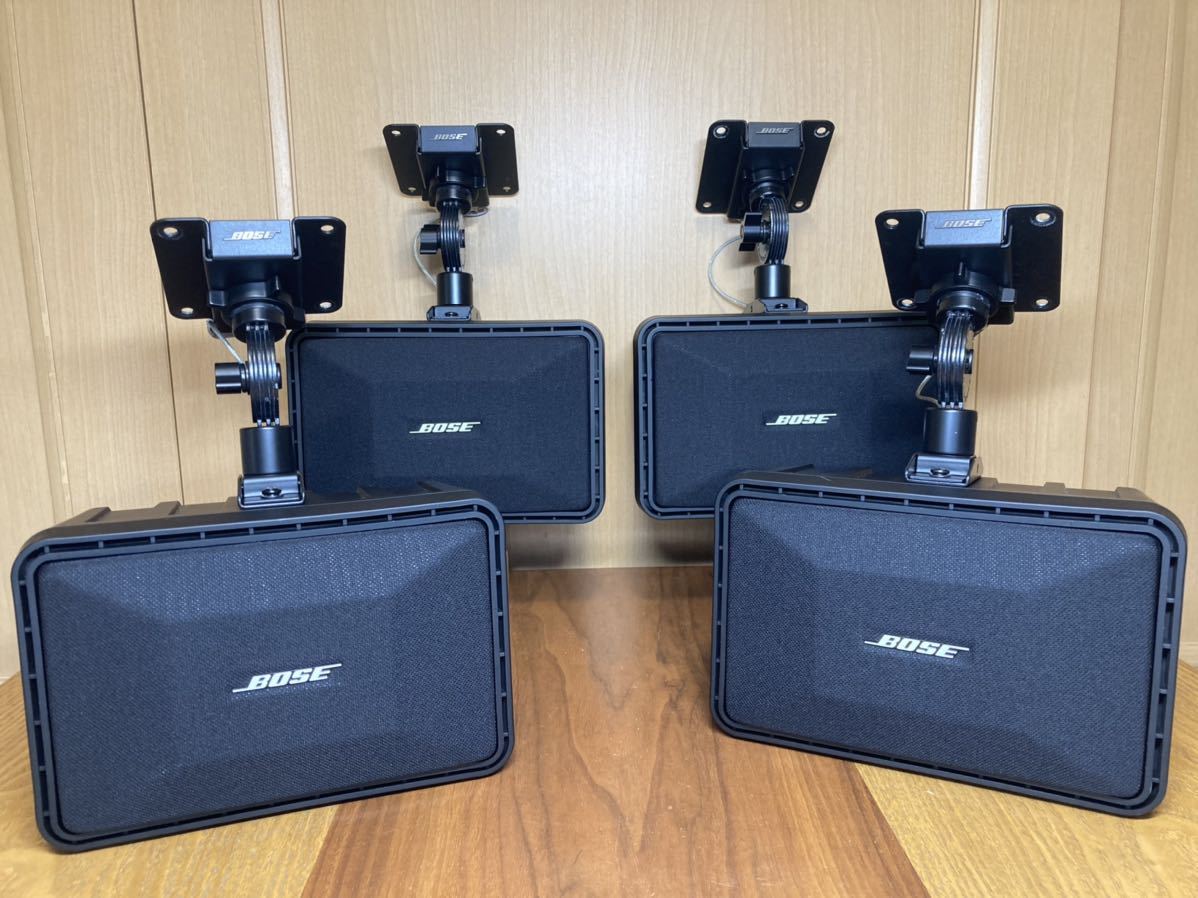 BOSE101MMBブラック4台+純正吊り金具CW-30B付き、太文字7桁黒吊り下げ