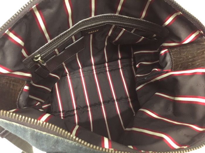 BALLY 2WAYトートバッグ レザー ブラウン ネイビー | bioimune.com.br