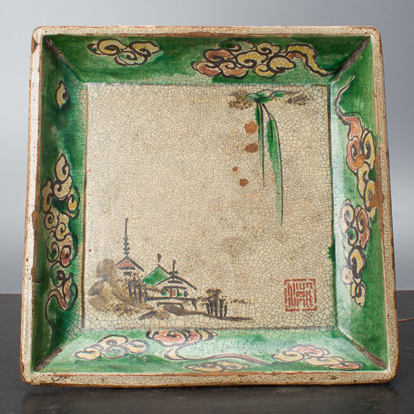 千c262】乾山焼・色絵 角皿 時代箱 皿 | www.consejocica.org