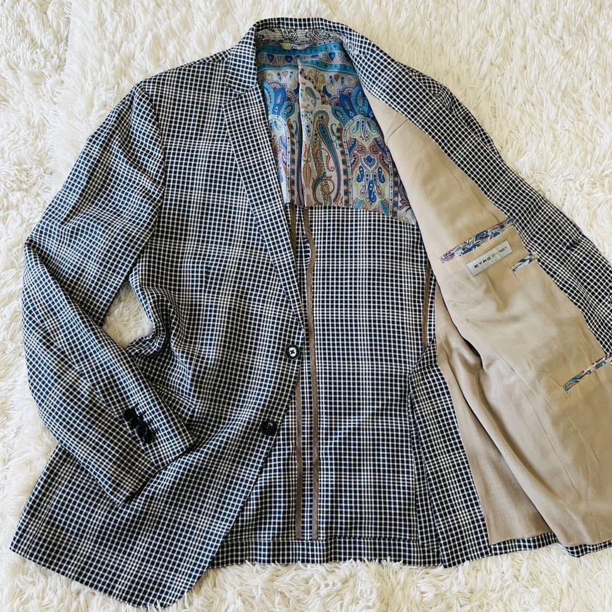 クーポン配布中 交換無料 極美品 Etro エトロ 極上シルク 千鳥格子 グレンチェック柄 裏地ペイズリー テーラードジャケット サイズ54 Xxl位 青 ブルー 春夏 72時間限定タイムセール クーポン配布中 交換無料 極美品 Etro エトロ 極上シルク 千鳥格子 グレンチェック柄 裏地ペイズリー テーラードジャケット サイズ54 Xxl位 青 ブルー 春夏 72時間限定タイムセール