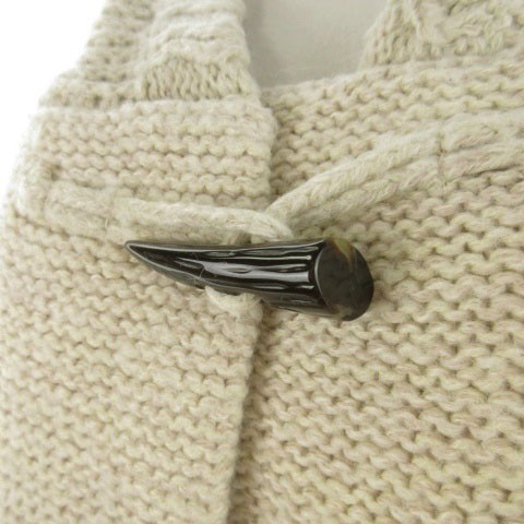 a.v.v standard poncho knitted with a hood . toggle thick F beige 220325AH9A