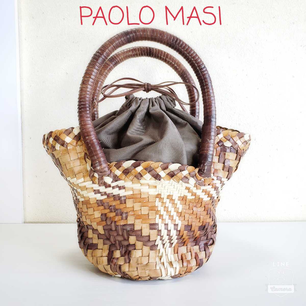 PAOLO MASI イントレチャートかごバッグ イタリア製-