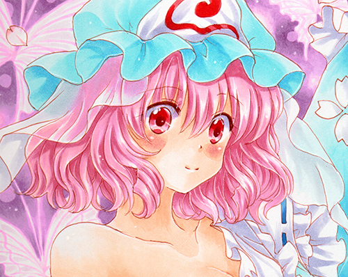 Yahoo!オークション - 同人手描きイラスト 西行寺幽々子 東方 色紙 Yahoo!オークション - 同人手描きイラスト 西行寺幽々子 東方 色紙