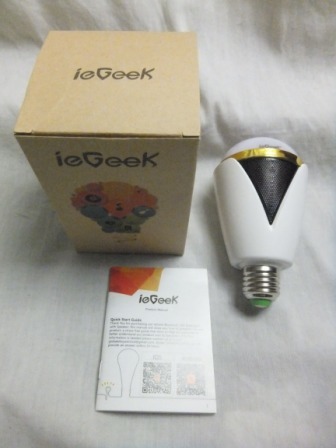 ie Geek Bluetooth4.0 スピーカー内蔵 LED 電球 ライト 5W E26/E27口金 音楽再生機能付 送350_画像1