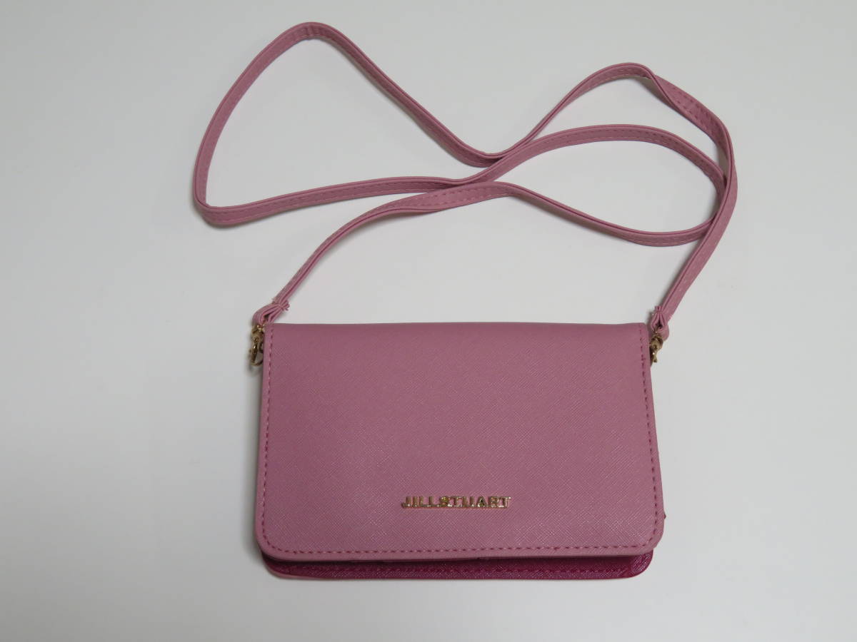 【送料無料】美品 ジルスチュアート JILLSTUART ファスナー付き ショルダーバッグ ピンク色 セカンドバッグ ポーチ 鞄 桃色 1個