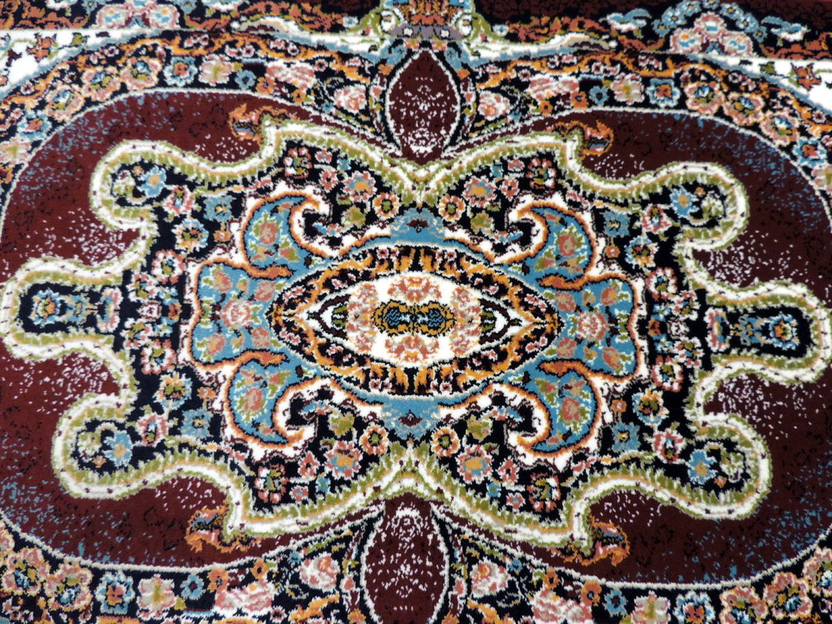 100万ノット/豪華な色柄ペルシャ柄絨毯 玄関マット カーペット ラグ 高密度 ウィルトン 織り ペルシャ絨毯の本場 イラン産 ＋滑り止め g32_画像5