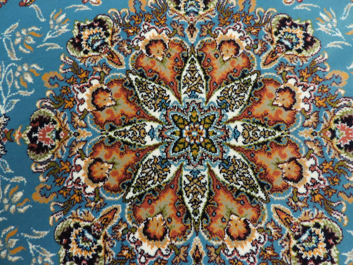 ペルシャ絨毯 玄関マット 120cm×80cm カーペット ラグ 63万ノット 高密度 ウィルトン 機械織り ペルシャ絨毯の本場 イラン産 本物保証 g29_画像6