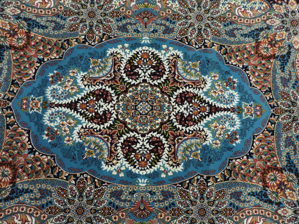 ペルシャ絨毯 玄関マット 150×100cm カーペット ラグ 63万ノット 高密度 ウィルトン 機械織り ペルシャ絨毯の本場 イラン産 本物保証 g13の画像4